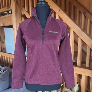 Eddie Bauer First Ascent Maroon Quarter-Zip Pullover